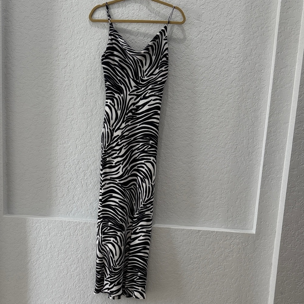 Lulu's Black and White Zebra Print Maxi Dress